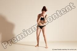 Underwear Martial art Woman White Moving poses Average long brown Dynamic poses Academic